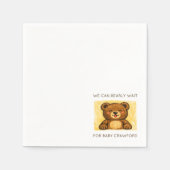 We Can Bearly Wait! Simple Hand Drawn Baby Shower Serviette (Vorderseite)