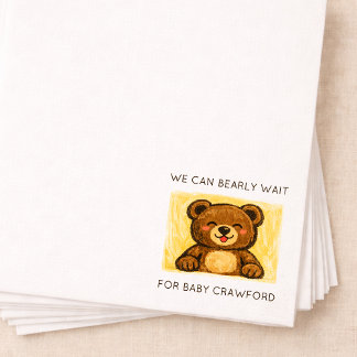 We Can Bearly Wait! Simple Hand Drawn Baby Shower Serviette