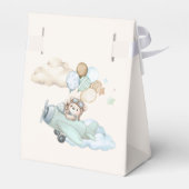 We Can Bearly Wait Teddy Bear Airplane Blue Boy Geschenkschachtel (Rückseite)