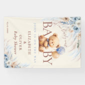 We Can Bearly Wait Teddy Bear Baby Shower Backdrop Banner (Horizontal)