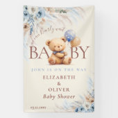We Can Bearly Wait Teddy Bear Baby Shower Backdrop Banner (Vertikal)