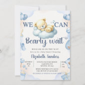 We can Bearly wait - Teddy Bear Baby Shower Boy Einladung (Vorderseite)