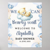 We can Bearly wait - Teddy Bear Baby Shower Boy Poster (Vorne)