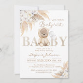 We Can Bearly Wait Teddy Bear Baby Shower Einladung (Vorderseite)