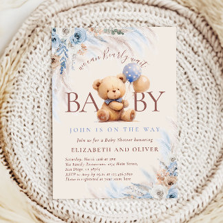 We Can Bearly Wait Teddy Bear Baby Shower Einladung