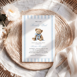 We Can Bearly Wait Teddy Bear Baby Shower Einladung
