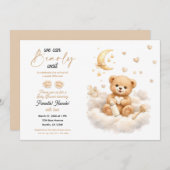 We can Bearly Wait Teddy Bear Baby Shower Einladung (Vorne/Hinten)