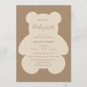 We Can Bearly Wait Teddy Bear Baby Shower Einladung (Vorderseite)