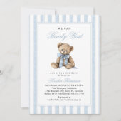We Can Bearly Wait Teddy Bear Baby Shower Einladung (Vorderseite)