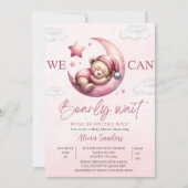 We can Bearly wait - Teddy Bear Baby shower Girl Einladung (Vorderseite)