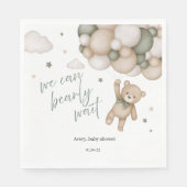 We Can Bearly Wait Teddy Bear Baby Shower Napkins Serviette (Vorderseite)