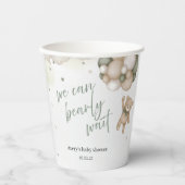“We Can Bearly Wait” Teddy Bear Baby Shower Pappbecher (Vorderseite)
