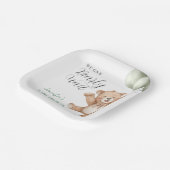 We Can Bearly Wait Teddy Bear Baby Shower  Pappteller (Gewinkelt)