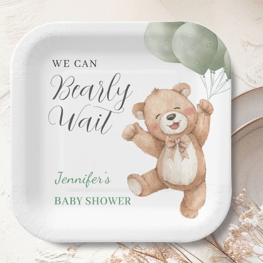 We Can Bearly Wait Teddy Bear Baby Shower  Pappteller