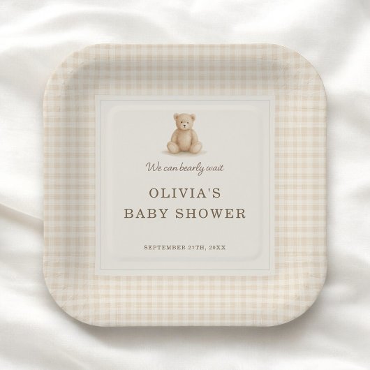 We Can Bearly Wait Teddy Bear Baby Shower Party Pappteller