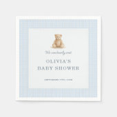 We Can Bearly Wait Teddy Bear Baby Shower Party Serviette (Vorderseite)
