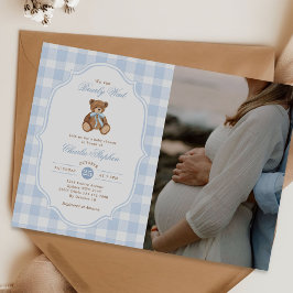 We Can Bearly Wait Teddy Bear Baby Shower Photo Einladung