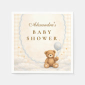 We Can Bearly Wait Teddy Bear Baby Shower Serviette (Vorderseite)