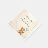 We Can Bearly Wait Teddy Bear Baby Shower Serviette (Ecke)