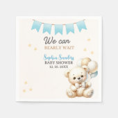 "We Can Bearly Wait! Teddy Bear Baby Shower Serviette (Vorderseite)