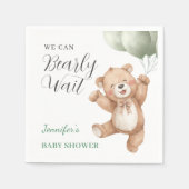 We Can Bearly Wait Teddy Bear Baby Shower Serviette (Vorderseite)