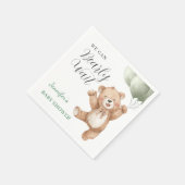 We Can Bearly Wait Teddy Bear Baby Shower Serviette (Ecke)