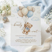We Can Bearly Wait Teddy Bear Balloon Baby Shower Einladung