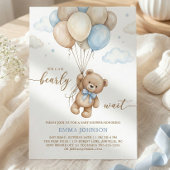 We Can Bearly Wait Teddy Bear Balloon Baby Shower Einladung