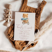 We Can Bearly Wait Teddy Bear Bicycle Baby Shower Einladung