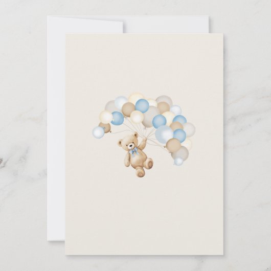 We Can Bearly Wait Teddy Bear Boy Baby Shower Einladung (Rückseite)