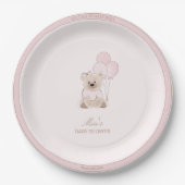 We Can Bearly Wait Teddy Bear Pink Baby Shower Pappteller (Vorderseite)