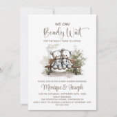 We Can Bearly Wait Teddy Bear Twins Baby Shower Einladung (Vorderseite)
