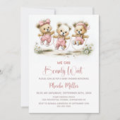 We Can Bearly Wait Teddy Bears with Jump Ropes Einladung (Vorderseite)