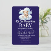 We Can Bearly Wait Theme Baby Shower Invitation Einladung (Stehend Vorderseite)