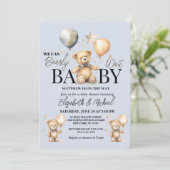 We Can Bearly Wait Theme Baby Shower Invitation Einladung (Stehend Vorderseite)