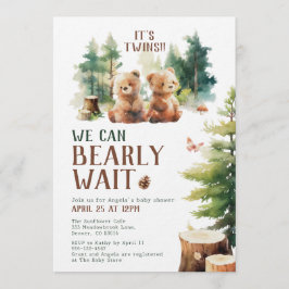 We Can Bearly Wait Twins Baby Shower Invitation Einladung