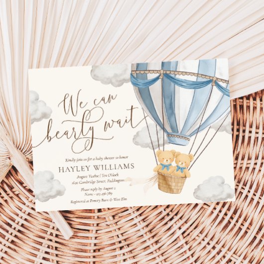 We Can Bearly Wait Twins Baby Shower Invitation Einladung