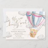 We Can Bearly Wait Twins Baby Shower Invitation Einladung (Vorderseite)