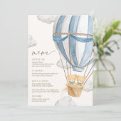 We Can Bearly Wait Twins Baby Shower Menükarte (Stehend Vorderseite)