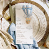 We Can Bearly Wait Twins Baby Shower Menükarte