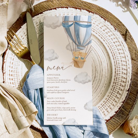 We Can Bearly Wait Twins Baby Shower  Menükarte