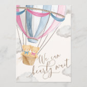 We Can Bearly Wait Twins Baby Shower  Menükarte (Rückseite)