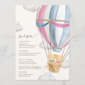 We Can Bearly Wait Twins Baby Shower  Menükarte (Vorderseite)