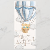 We Can Bearly Wait Twins Baby Shower  Menükarte (Rückseite)