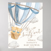 We Can Bearly Wait Twins Baby Shower Poster (Vorne)