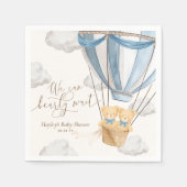 We Can Bearly Wait Twins Baby Shower Serviette (Vorderseite)