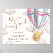 We Can Bearly Wait Twins Baby Shower Welcome Poster (Vorne)