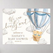 We Can Bearly Wait Twins Baby Shower Welcome Poster (Vorne)