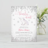 We Can Bearly Wait Winter Baby Shower Invitation Einladung (Stehend Vorderseite)