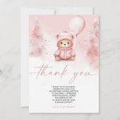 We Can Bearly Wait Winter Teddy Bear Baby Shower Dankeskarte (Vorderseite)